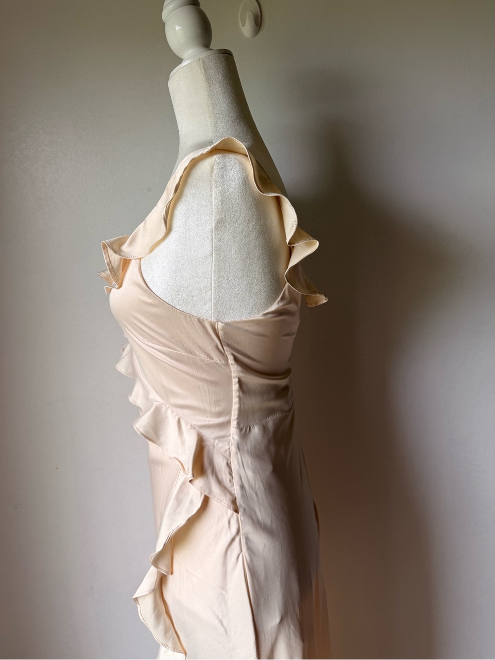 Satin Ruffle Midi Dress - Picture 3 of 10